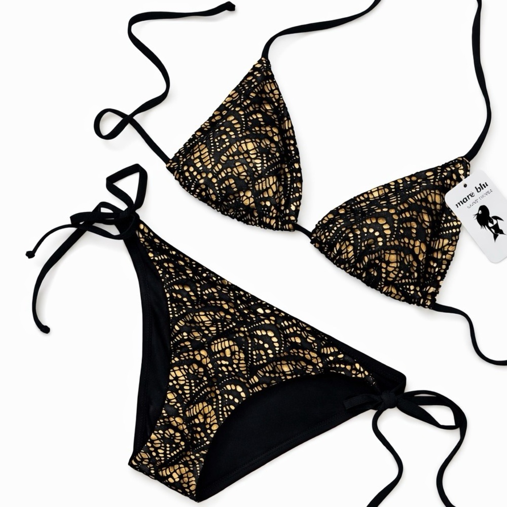 Mare Blu Saint Tropez Black & Gold Bikini
